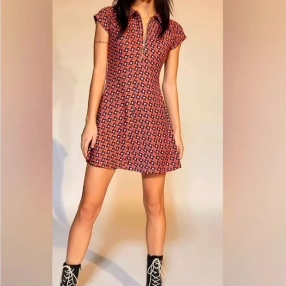 Urban Outfitters Arlo Zip-Up Mini Dress - Picture 1 of 4